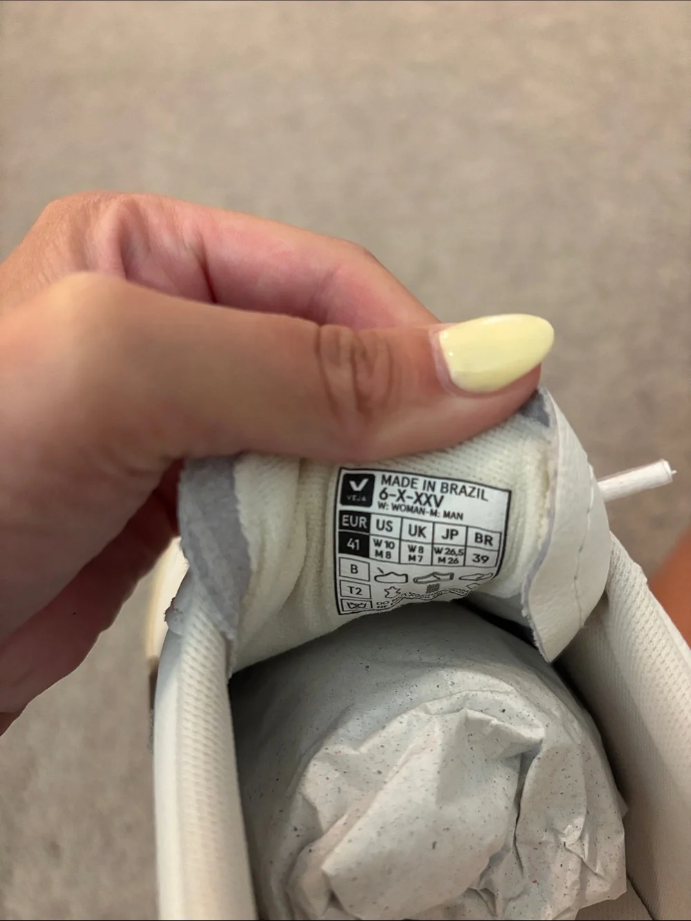Veja White Leather Sneaker with Tan Accents